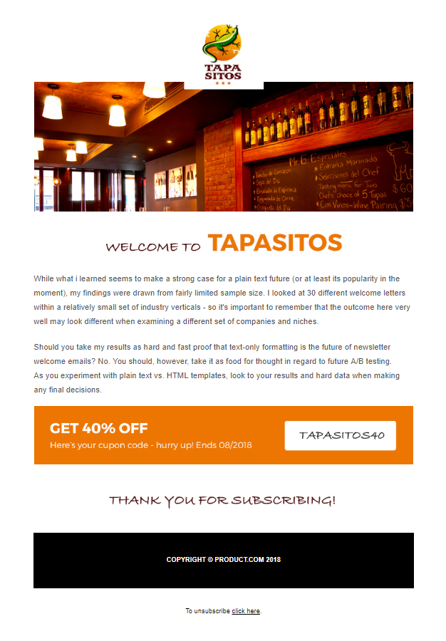welcome email template 2